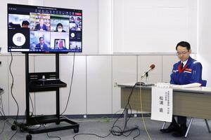 能登半島地震で発生した土砂ダムの解消に向けて発足した検討委員会の会合=19日、新潟市中央区