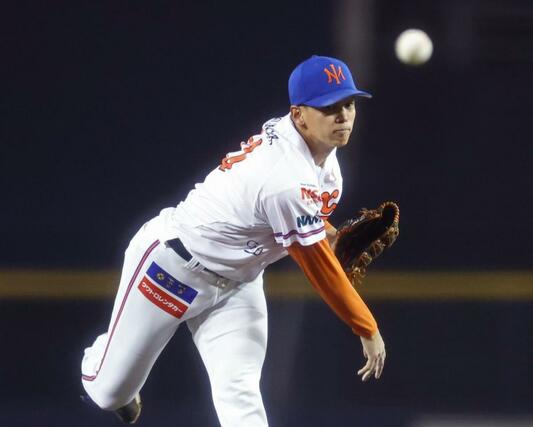 ７回無失点で３勝目をマークした、オイシックスの先発能登嵩都＝エコスタ（写真映像部・大橋奎介）