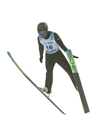ジャンプ男子　１５位の清水優貴（新井）＝北海道名寄市