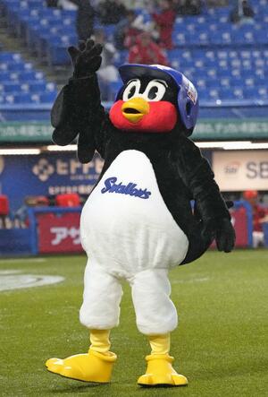 活動を再開したヤクルトの球団人気マスコット「つば九郎」＝神宮