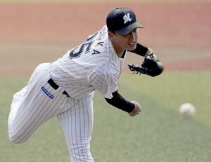 阪神戦に先発したロッテ・田中晴也=ZOZOマリン