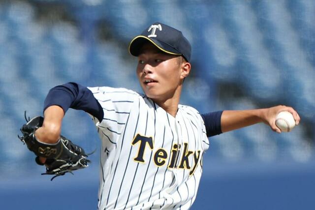 帝京長岡－新潟明訓　帝京長岡２番手の工藤壱朗＝エコスタ