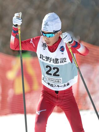 複合男子　準優勝した竹田健太郎（妙高高原）＝長野県野沢温泉村