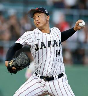 韓国戦に先発した末吉=沖縄セルラー