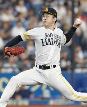 ロッテ戦に先発したソフトバンク・松本晴=ZOZOマリン