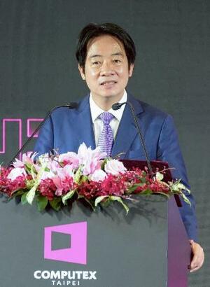 コンピューテックス台北の開幕式であいさつする台湾の頼清徳総統=2日、台北市(共同)