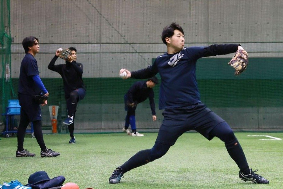 オイシックス新潟］春季キャンプ前に合同自主練公開！前阪神・渡邉諒内