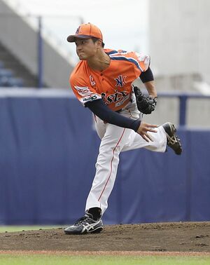 4回2/3で3失点だった先発の飯田大翔=2024年9月7日、新潟市中央区のハードオフ・エコスタジアム