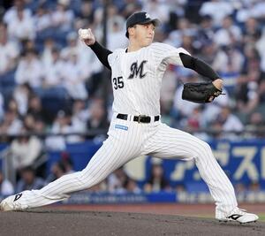 阪神戦に先発したロッテ・田中=ZOZOマリン
