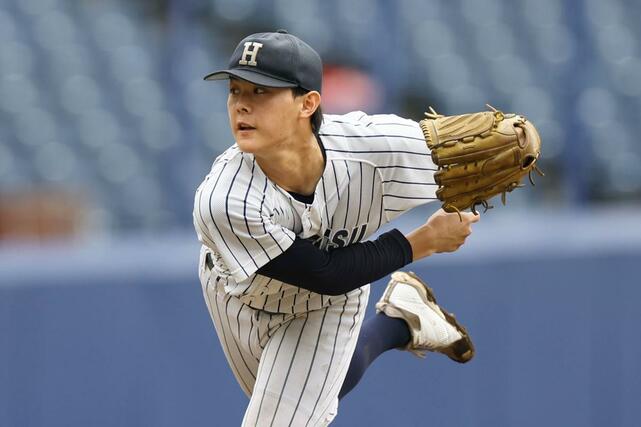 帝京長岡－北越　北越の先発・渡邉樹希＝エコスタ