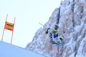 　アルペンスキーＷ杯、男子スーパー大回転を制したヤン・ザビスチャン＝１９日、バルガルデナ（ロイター＝共同）