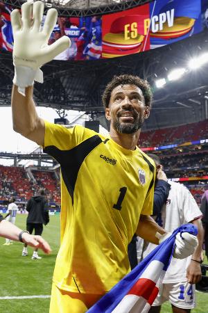 カボベルデのGKボジニャ=15日、アトランタ(共同)