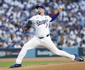 ドジャースのスネル=2025年10月、ロサンゼルス(共同)