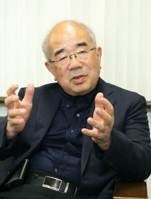 2度の日朝首脳会談の意義や課題について語る早稲田大の重村智計名誉教授=東京都