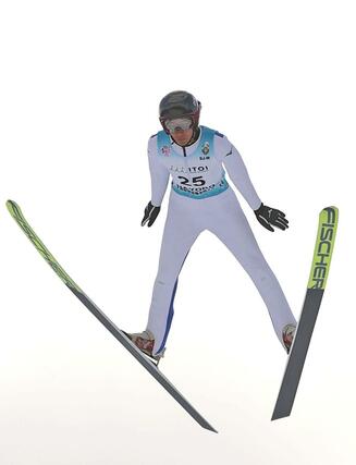 ジャンプ男子　１４位の鈴木教究（十日町総合）＝北海道名寄市