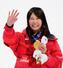 　ミラノ・コルティナ五輪のスノーボード女子ビッグエアで金メダルを獲得した村瀬心椛＝９日、イタリア・リビーニョ（共同）
