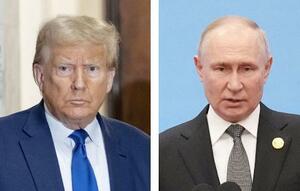 トランプ米大統領(ゲッティ=共同)、ロシアのプーチン大統領