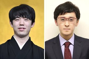 藤井聡太棋王(左)と伊藤匠七段
