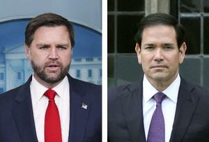 バンス米副大統領、ルビオ米国務長官(いずれもゲッティ=共同)