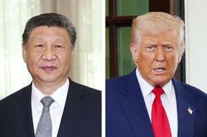 中国の習近平国家主席(新華社=共同)、トランプ米大統領(ロイター=共同)