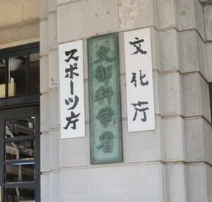 　スポーツ庁などの看板＝東京都千代田区霞が関、２０１５年