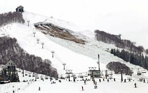 岩原スキー場のコースで発生した雪崩=3月8日、湯沢町土樽