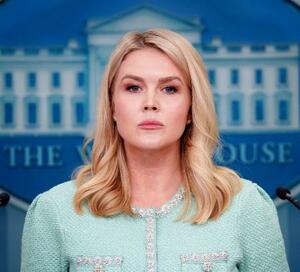 　米ホワイトハウスのレビット報道官（ゲッティ＝共同）