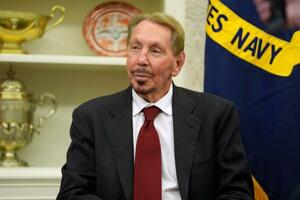 米オラクルのラリー・エリソン会長=2月、ワシントン(AP=共同)