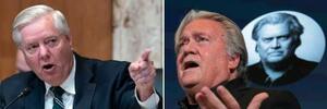 グラム米上院議員(左、AP=共同)とバノン氏(ゲッティ=共同)