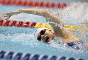 名古屋アジアパラ大会の競泳日本代表選手に内定した石浦智美(上越市出身)=2024年3月、静岡県富士市