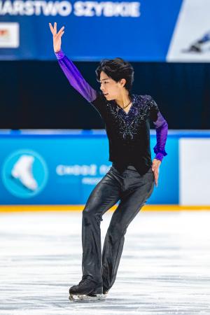 男子フリーで演技する西野太翔=グダニスク(ISU提供・ゲッティ=共同)