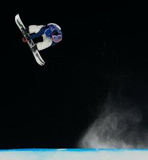 　男子ビッグエア決勝　ジャンプする木村葵来＝リビーニョ（共同）