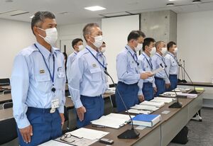 水難救助訓練の再開を報告する柏崎市消防本部=柏崎市役所