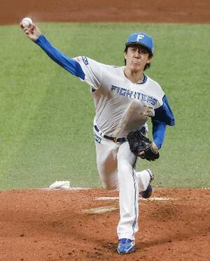 　西武戦に先発し８回無失点で自己最多の７勝目を挙げた日本ハム・北山＝エスコンフィールド