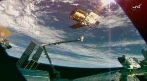 国際宇宙ステーションから離脱した無人補給機「HTV―X」1号機(NASAの中継から)