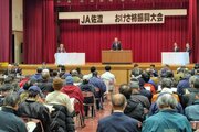 佐渡市で「おけさ柿振興大会」、中央・羽茂両選果場の生産者が意見交換　優秀生産者の表彰も