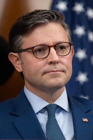 米共和党のジョンソン下院議長=16日、ワシントン(ゲッティ=共同)