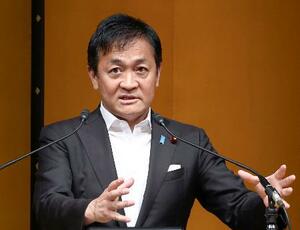 東京都内で講演する国民民主党の玉木代表=1日午後(代表撮影)