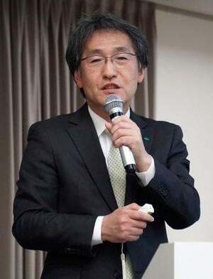 　記者会見する住友ファーマの木村徹社長＝６日午後、大阪市中央区