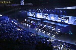 　札幌市で開幕したｅスポーツ世界大会＝１５日午後、大和ハウスプレミストドーム