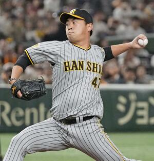 7回に登板し、今季初勝利を挙げた阪神・桐敷=東京ドーム