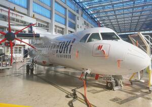 トキエアが3号機として導入する「ATR42-600」(トキエア提供)