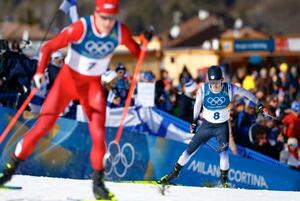 　男子１０キロフリー　力走する山崎大翔＝テーゼロ（共同）