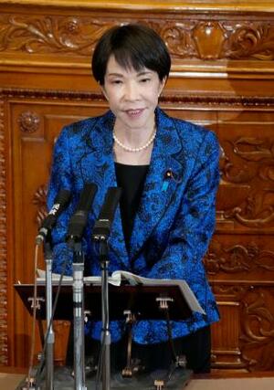 　参院本会議で答弁する高市首相＝２５日午前