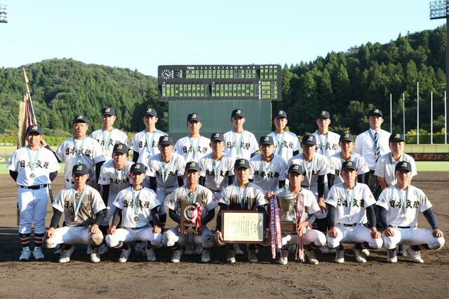 県大会決勝を劇的なサヨナラ勝利で制した日本文理（新潟１位）＝９月２４日、三条市月岡４の三条パール金属スタジアム