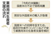 政府、業務用米の生産支援を検討　反収向上を後押し…輸入急増で国産に回帰促す
