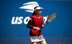 　テニスの全米オープン、予選で敗退した伊藤あおい＝２２日、ニューヨーク（ゲッティ＝共同）