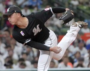 西武戦で先発したロッテ・田中晴也＝ベルーナドーム