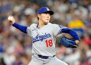 ロッキーズ戦に先発したドジャース・山本=デンバー(共同)