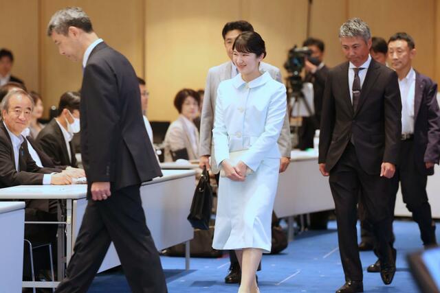 ぼうさいこくたいの会場に入られた愛子さま=7日、新潟市中央区の朱鷺メッセ